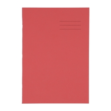A4 Exercise Book 64 Page, 8mm Ruled / Plain Alternate, Red - Pack of 50